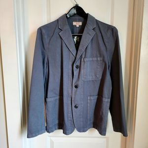 Wallace & Barnes - Garment Dyed Cotton Linen Chore Blazer - 42R - Vintage Indigo